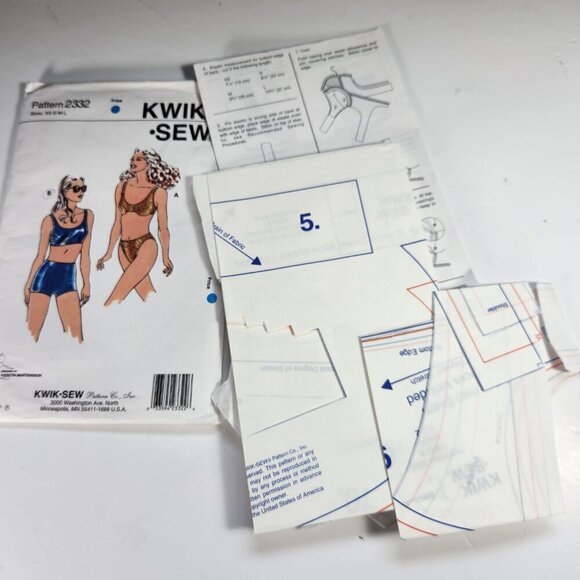 Kwik Sew Bathing Suit Patterns 2332 Two-Piece Boy Shorts or Hi Cut - Picture 8 of 8